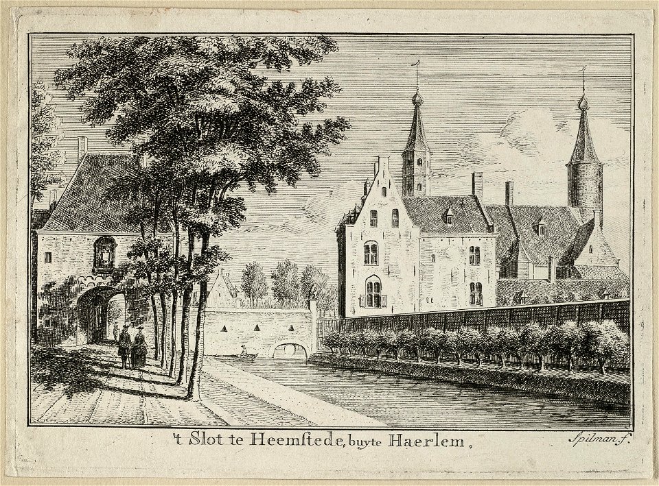 Gezicht op het huis te Heemstede het Oude Slot. NL-HlmNHA 1477 53011893