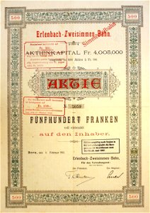 Erlenbach-Zweisimmen-Bahn 1903