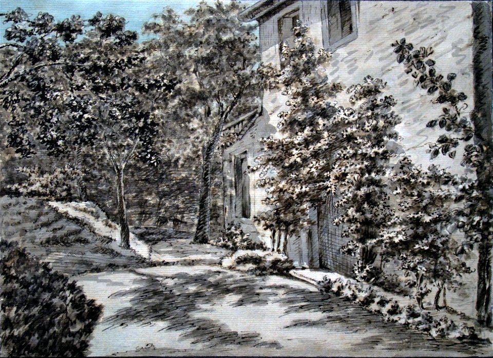 Goethes Gartenhaus Rückseite@Drawing by Goethe