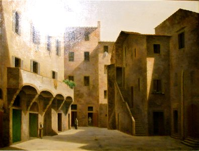 Fabio borbottoni, 1820-1902, piazza della luna nel mercato vecchio