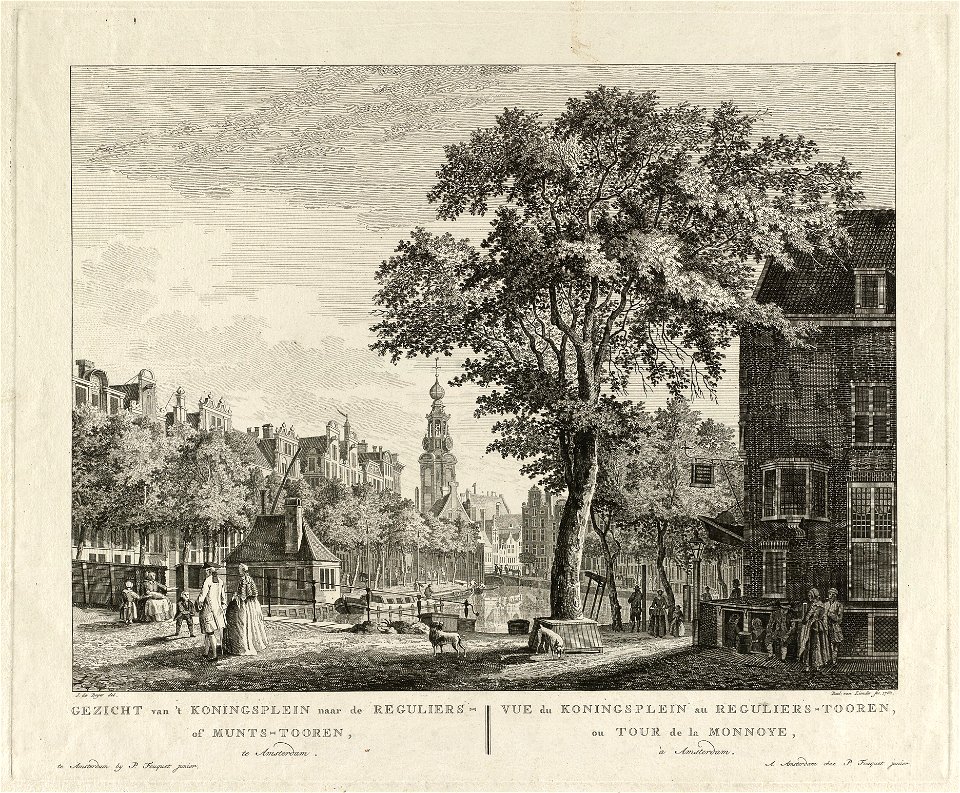 Gezicht op Munttoren te Amsterdam, gezien vanaf het Koningsplein. NL-HlmNHA 1477 53009582