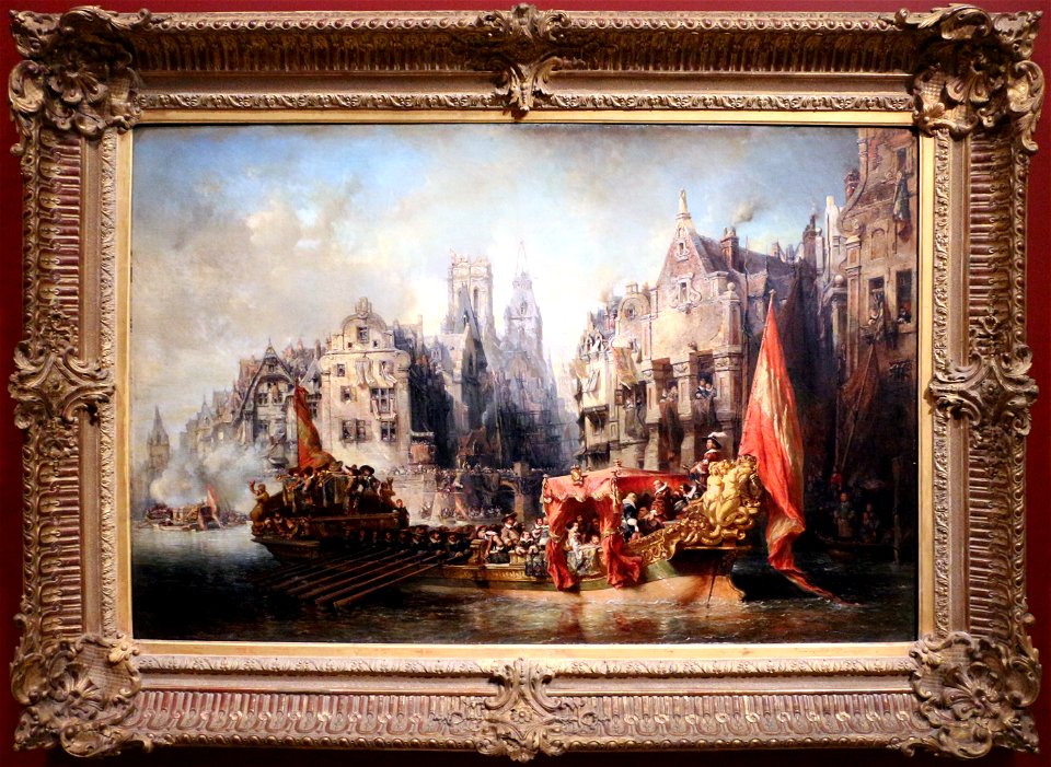 Eugène isabey, arrivo del duca d'alba a rotterdam, 1844
