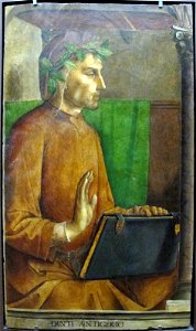 Giusto di gand e pedro berruguete, uomini illustri dallo studiolo di federico da montefeltro a urbino, 1473-76 ca., 11 dante