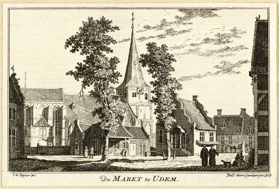 Gezicht op de markt van het Duitse stadje Uedem De Markt te Udem. NL-HlmNHA 1477 53009682