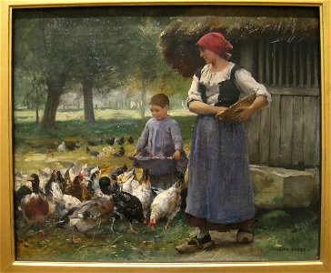 Farm Girl Feeding Chickens by Julien Dupre (1851-1910) - IMG 7225