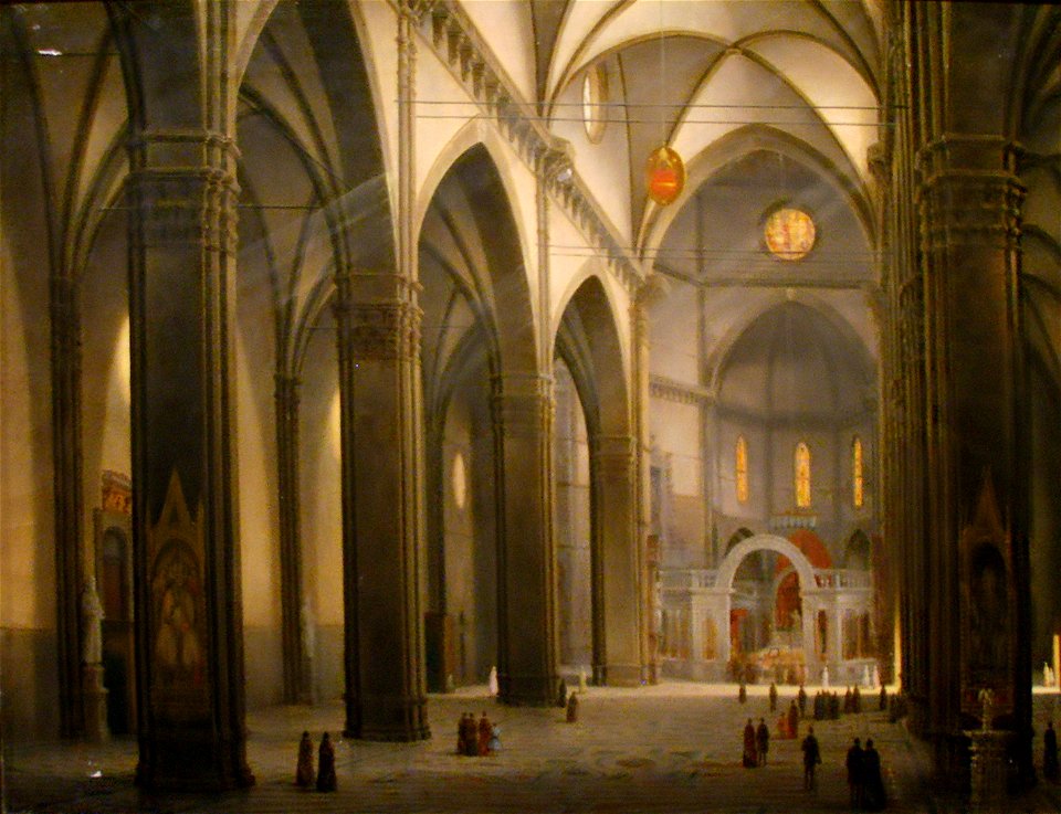 Fabio borbottoni, 1820-1902, interno del duomo di firenze