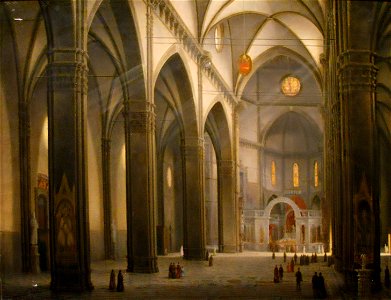 Fabio borbottoni, 1820-1902, interno del duomo di firenze. Free illustration for personal and commercial use.