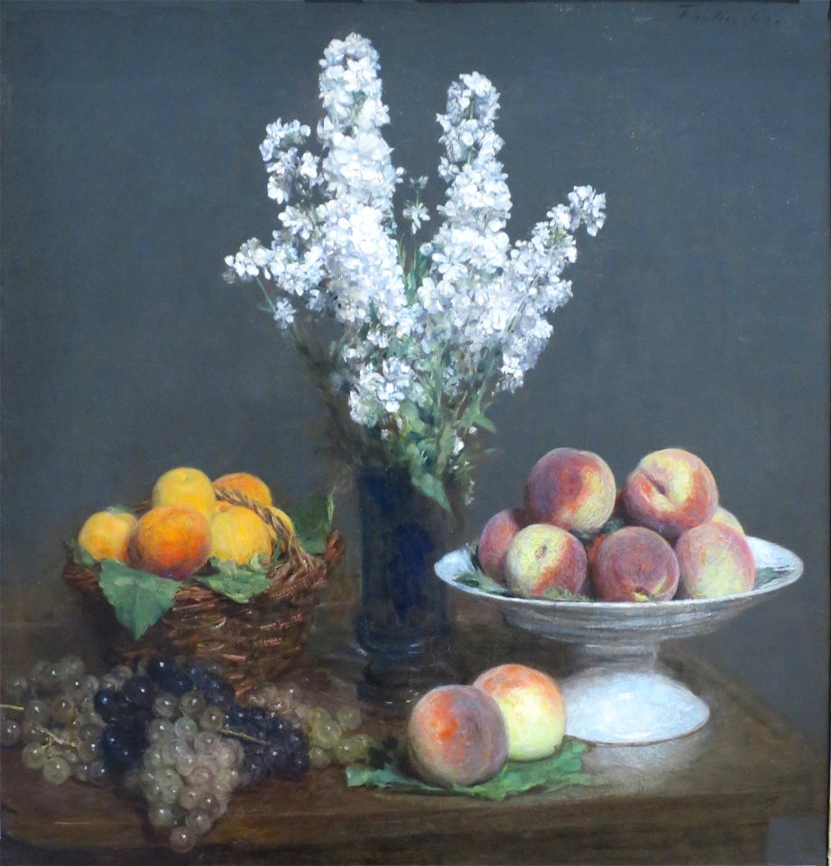 White Rockets and Fruit by Henri Fantin-Latour, 1869