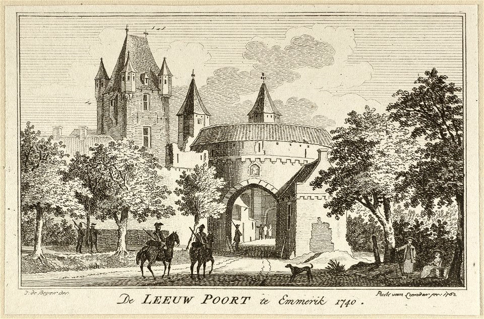 Gezicht op de Leeuwpoort te Emmerik,1740. NL-HlmNHA 1477 53009651