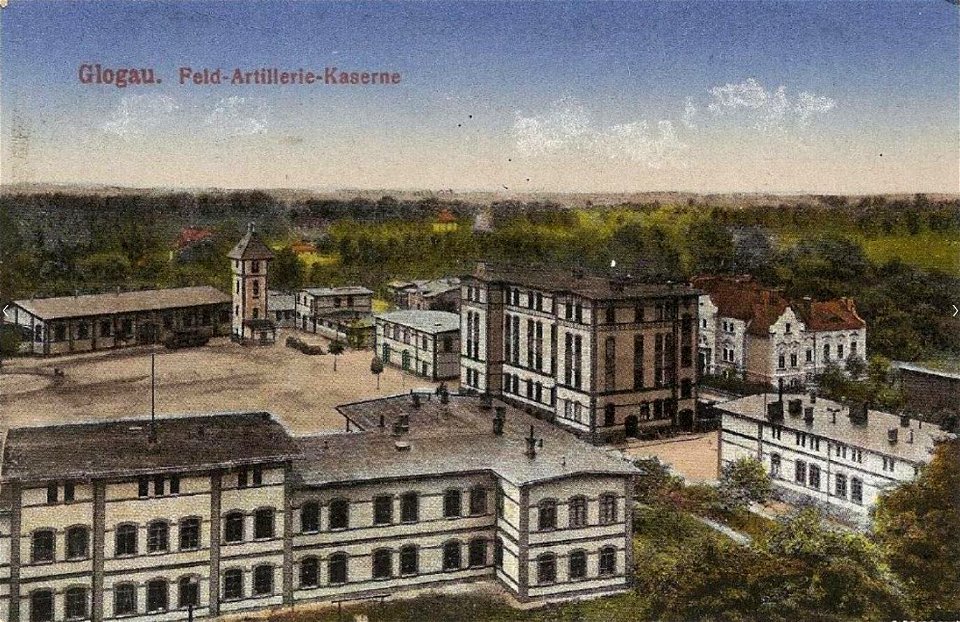 Feld-Artillerie-Kaserne Glogau, FAR 41, kolorierte Postkarte von 1917