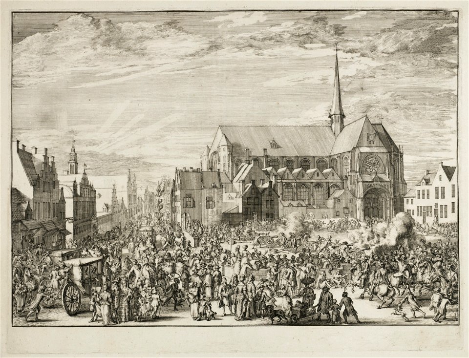 Feestelijke intocht van Leopold I in Brussel, na het verslaan van de Turken,1686. NL-HlmNHA 53009109