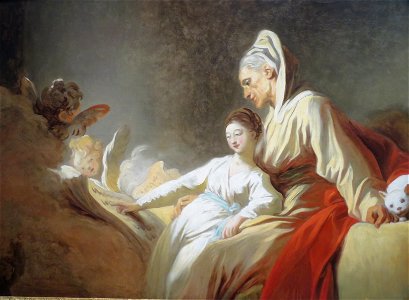 Education of the Virgin by Jean-Honoré Fragonard. Free illustration for personal and commercial use.