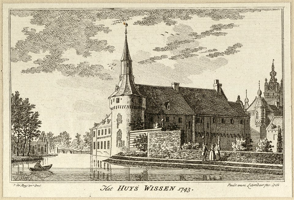 Gezicht op kasteel Wissen Huys Wissen te Weeze,1743. NL-HlmNHA 1477 53009653