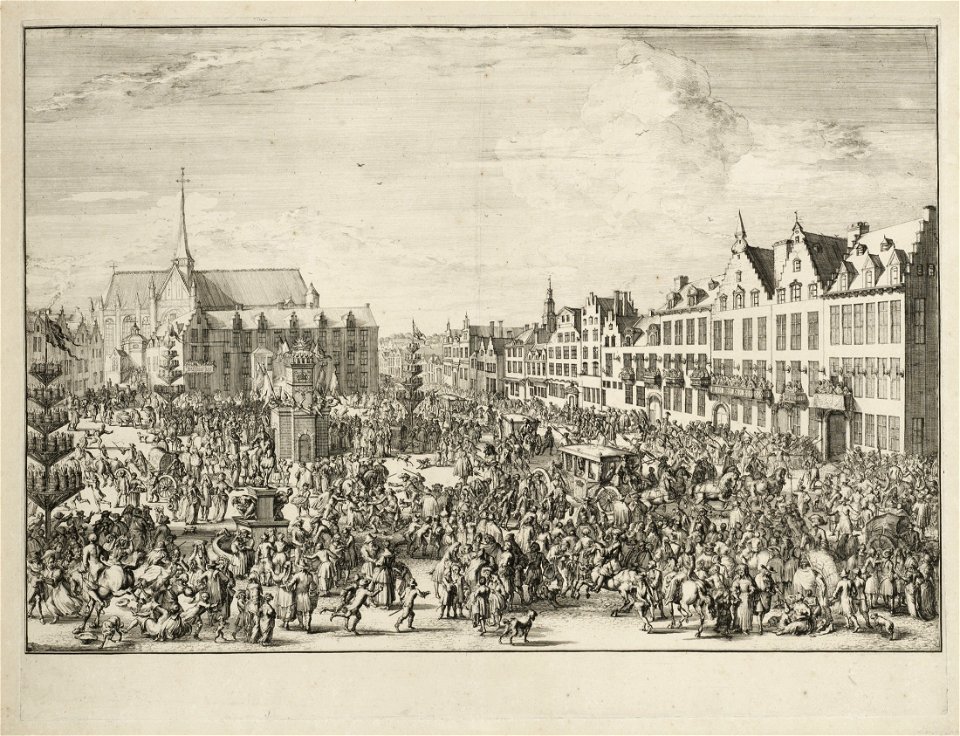 Feest bij de intocht van Leopold I in Brussel, 1686. NL-HlmNHA 53009109