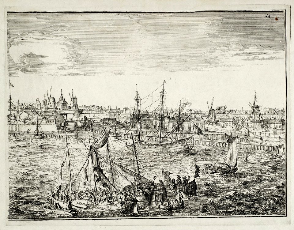 Gezicht op een deel Rotterdam vanaf de Maas. NL-HlmNHA 53008855