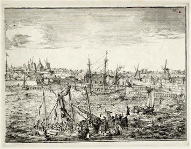 Gezicht op een deel Rotterdam vanaf de Maas. NL-HlmNHA 53008855