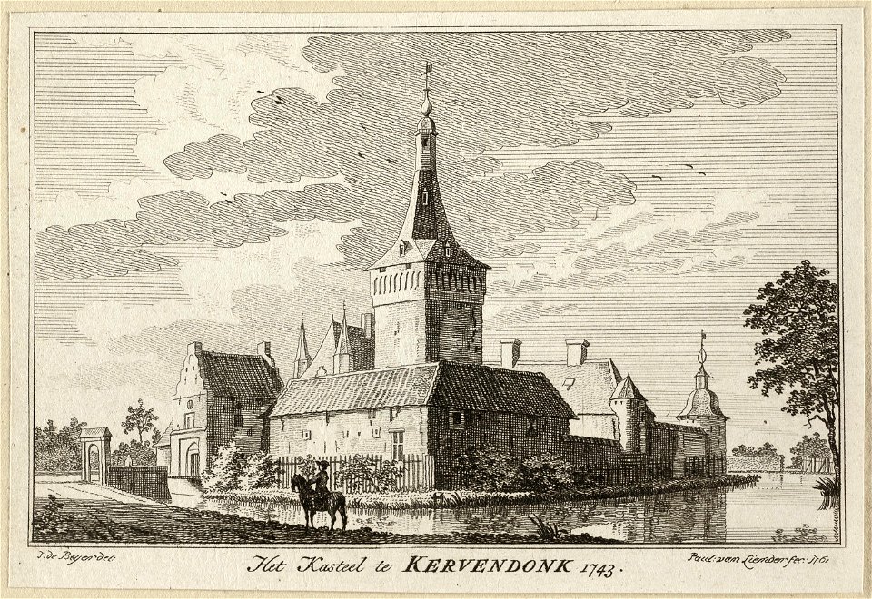 Gezicht op het kasteel te Kervendonk, Duitsland. 'Het Kasteel te Kervendonk,1743. NL-HlmNHA 1477 53009677