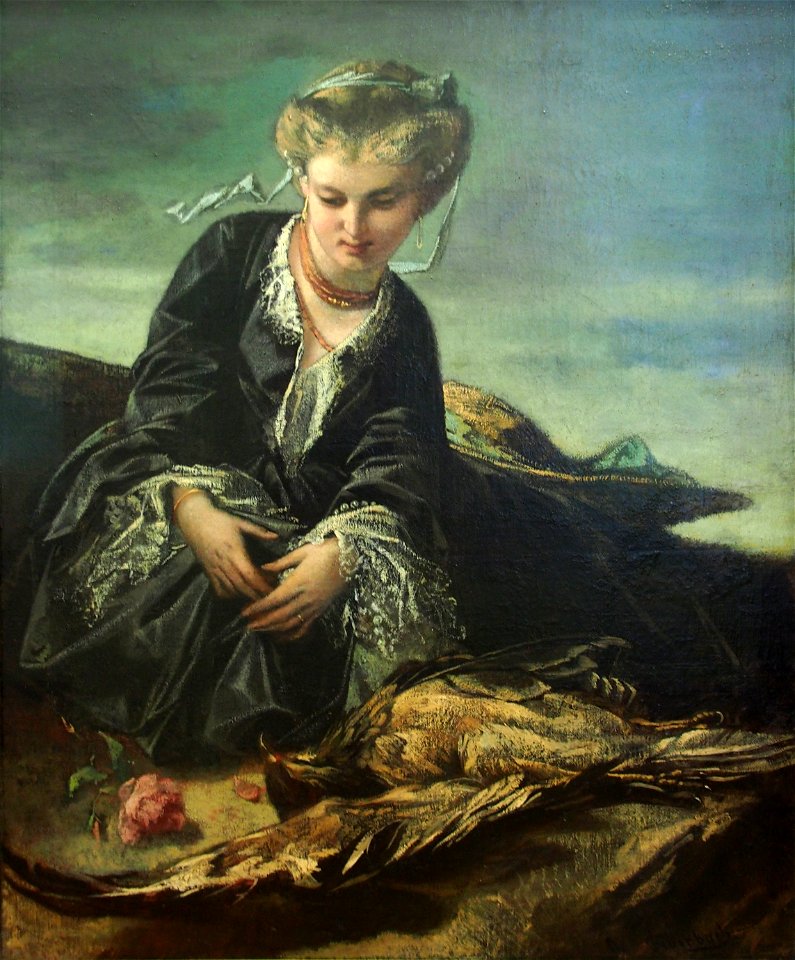 Feuerbach Anselm Mädchen m Vogel 01