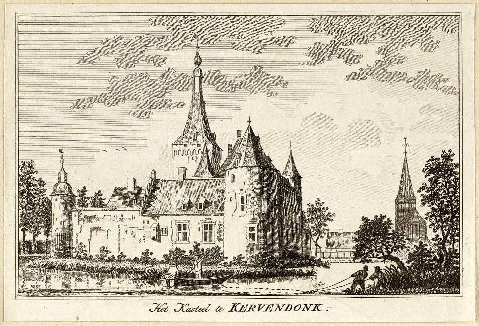 Gezicht op het kasteel te Kervendonk, Duitsland. 'Het Kasteel te Kervendonk. NL-HlmNHA 1477 53009678