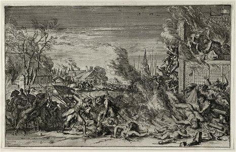Franse wreedheden in een Hollands dorp tijdens de winter, 1672. NL-HlmNHA 53009030