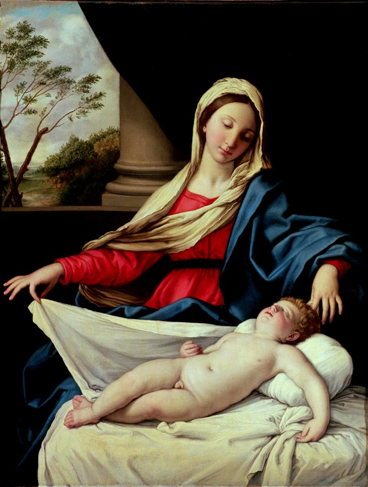 Giovanni Battista Salvi - Madona adorando al Niño dormido
