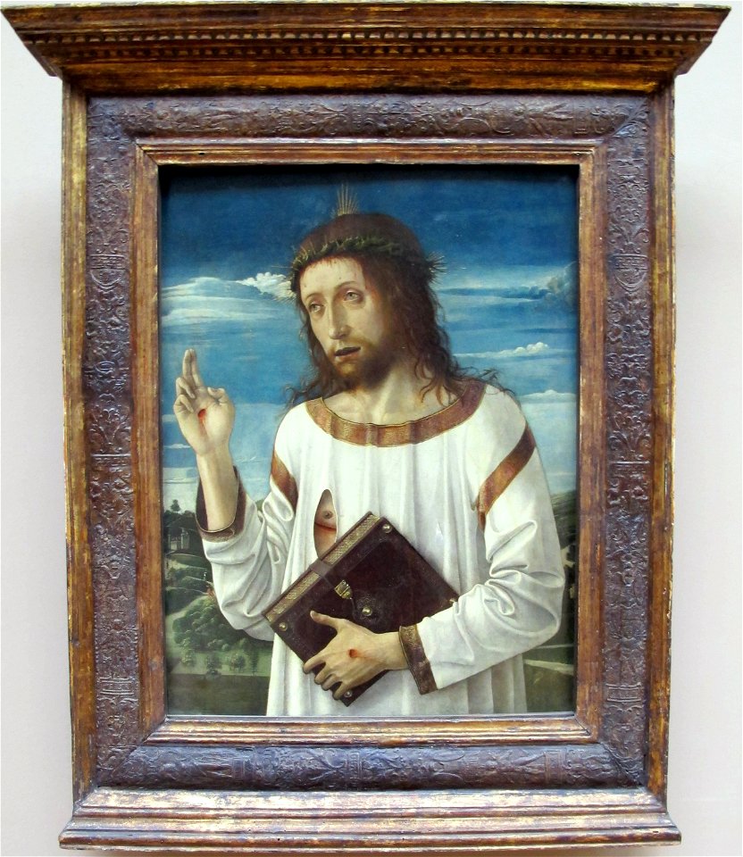 Giovanni bellini, cristo dolente e benedicente, 1465-70 ca. 01