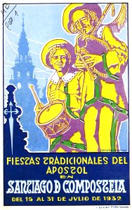 Fiestras tradicionales del Apostol en Santiago de Compostela del 15 al 31 de julio de 1932