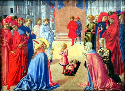 1461 Gozzoli Der hl. Zenobius erweckt einen toten Knaben anagoria