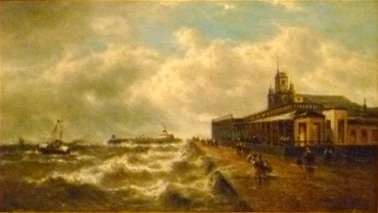 François Musin Het kursaal op de zeedijk van Oostende ca.1865-1870 001