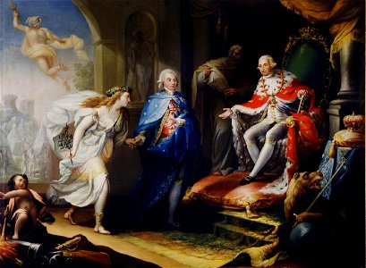 Godoy presentando la paz a Carlos IV (Real Academia de Bellas Artes de San Fernando)