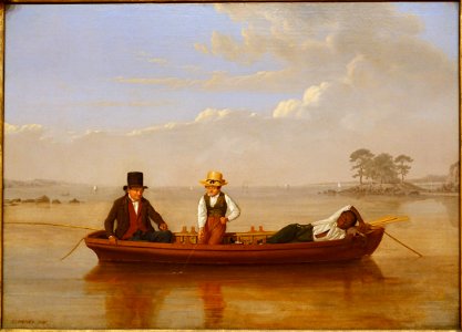 Fishing Party on Long Island Sound Off New Rochelle, by James Goodwyn Clonney, 1847 AD, oil on canvas - Museo Nacional Centro de Arte Reina Sofía - DSC08667