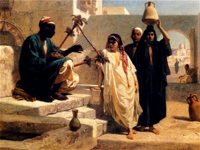 Frederick Goodall - The Song of the Nubian Slave. Free illustration for personal and commercial use.