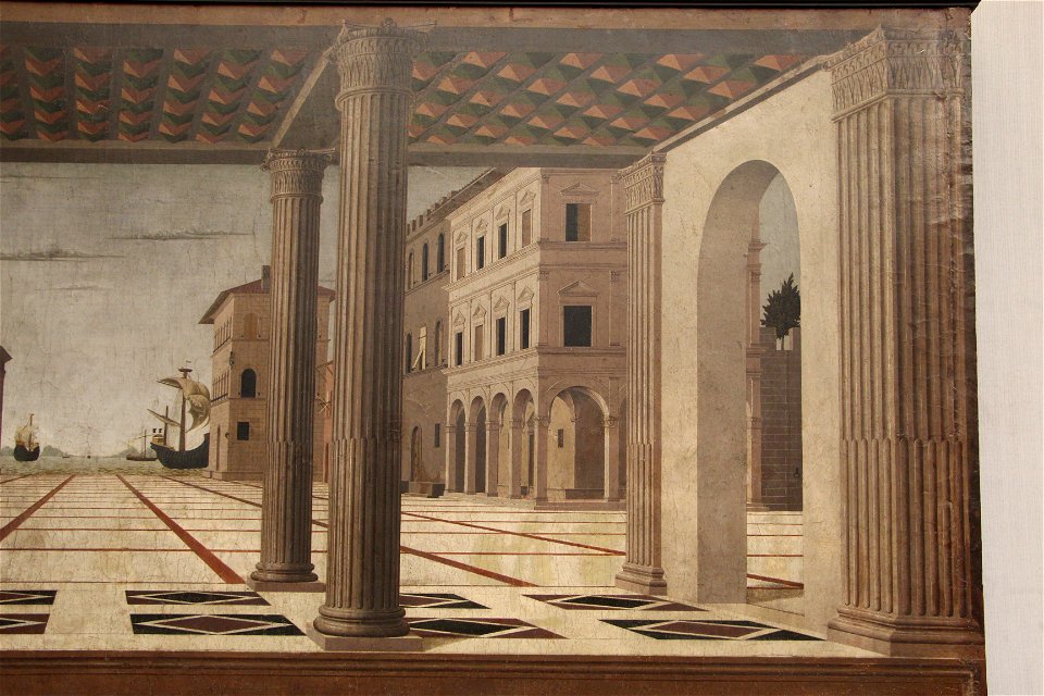 Francesco di giorgio martini (attr.), veduta architettonica, 1490-1500 ca. 03