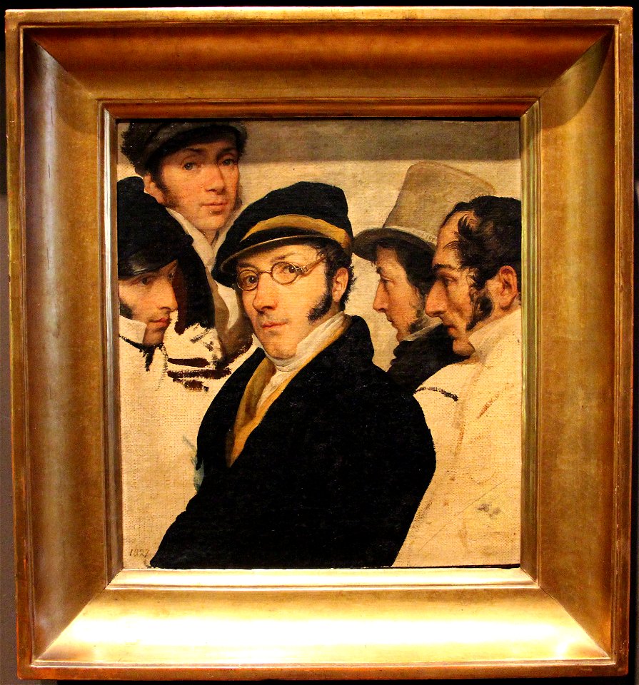 Francesco hayez, autoritratto in un gruppo di amici, 1824 ca. 01