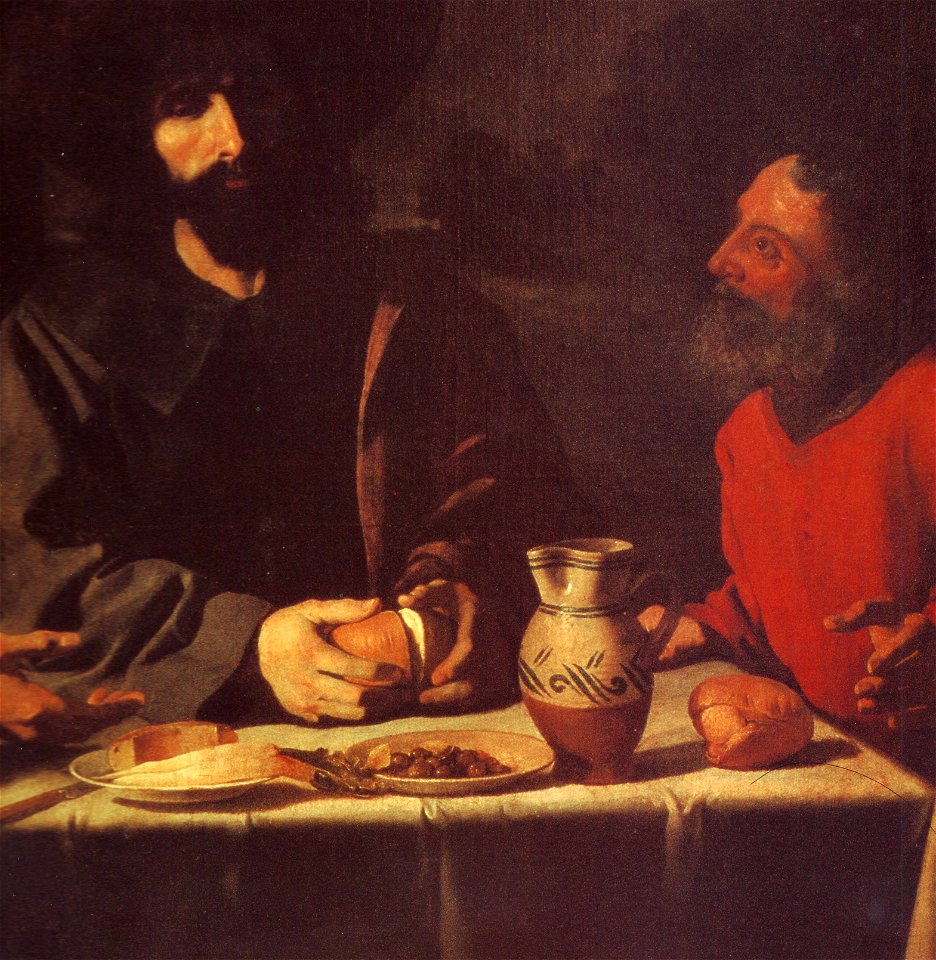 Francisco de Zurbarán La Cena de Emaús (excerpt) 1639