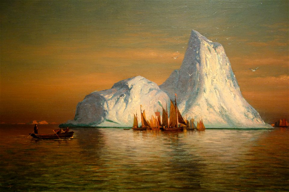 Fishing Fleet off Labrador by William Bradford, detail, 1884, oil on canvas - New Britain Museum of American Art - DSC09262