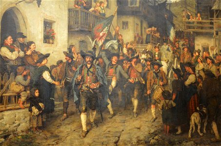 Franz von Defregger - Heimkehrender Tiroler Landstrum im Krieg von 1809 (Tyrolean Home Guard Returning Home in the War of 1809) - 1876