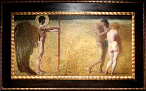 Franz von stuck, la cacciata dal paradiso, 1890 ca