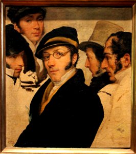 Francesco hayez, autoritratto in un gruppo di amici, 1824 ca. 02