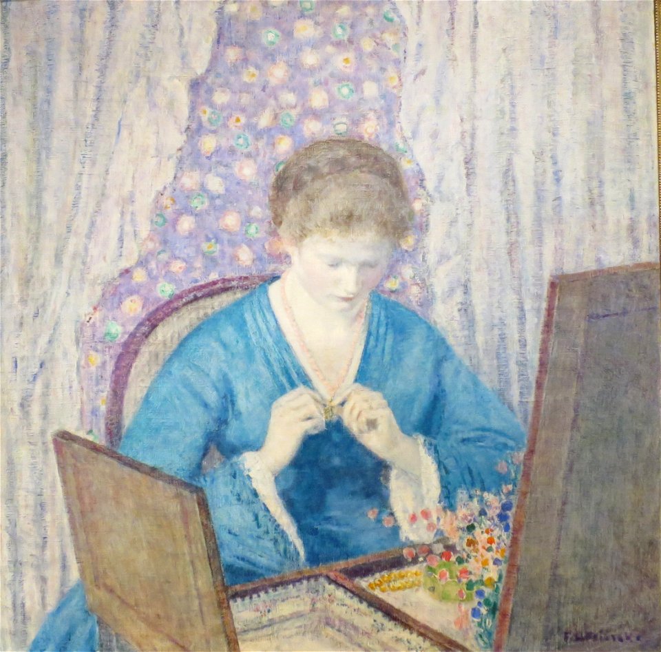 Frederick Carl Frieseke - 'Girl in Blue', c. 1918, High Museum