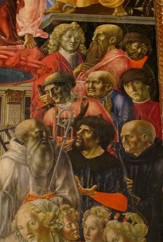Francesco di giorgio e collaboratore, incoronazione di maria, 1472-74, dett