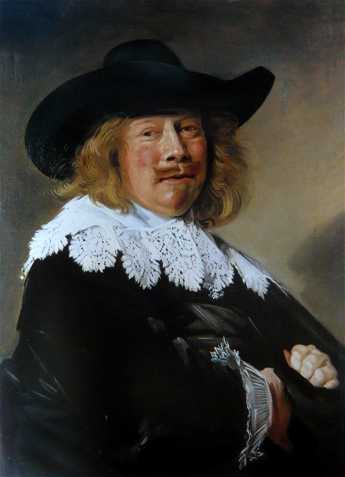 Frans Hals - Portrait of a young man with folded arms - c.1644. Free illustration for personal and commercial use.