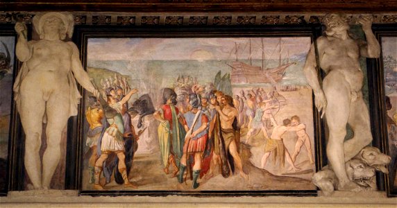 Fregio di Giasone e Medea 08 ludovico carracci, sacrificio del toro nero, 1584 ca.