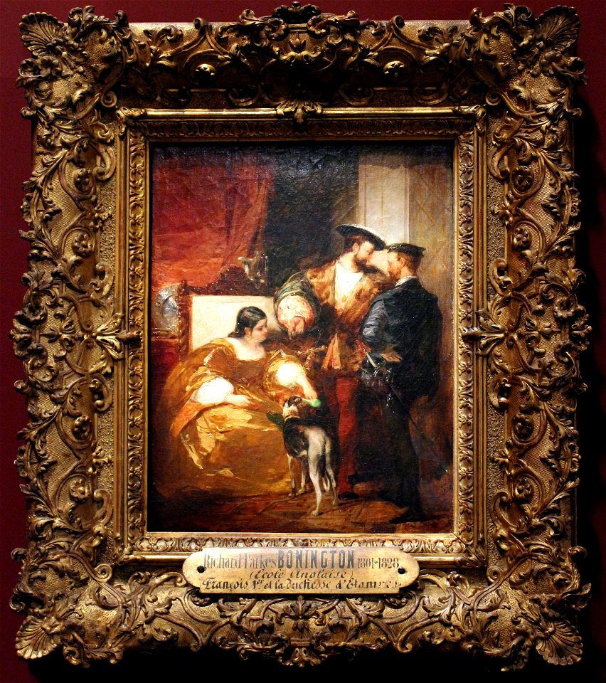 François Ier, Charles Quint et la duchesse d'Étampes - Richard Parkes Bonington - MBA Lyon 2014 - avec cadre