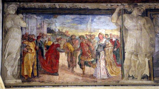 Fregio di Giasone e Medea 15 agostino carracci, consegna del vello d'oro, 1584 ca.