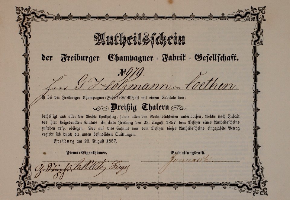 Freiburger Champagner-Fabrik-Gesellschaft 1857