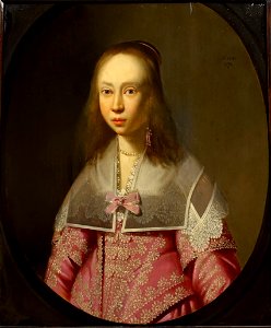 Half-length portrait of a young girl, C. ten Houte, 1647, oil on wood - Villa Vauban - Luxembourg City - DSC06458