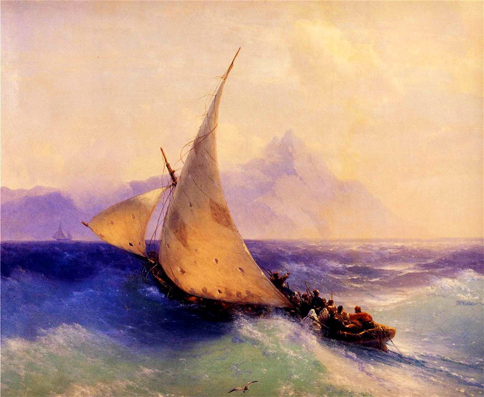 Ivan Constantinovich Aivazovsky - Rescue at Sea (detail)