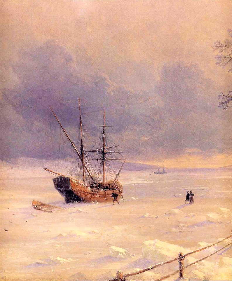 Ivan Constantinovich Aivazovsky - Frozen Bosphorus Under Snow (detail)