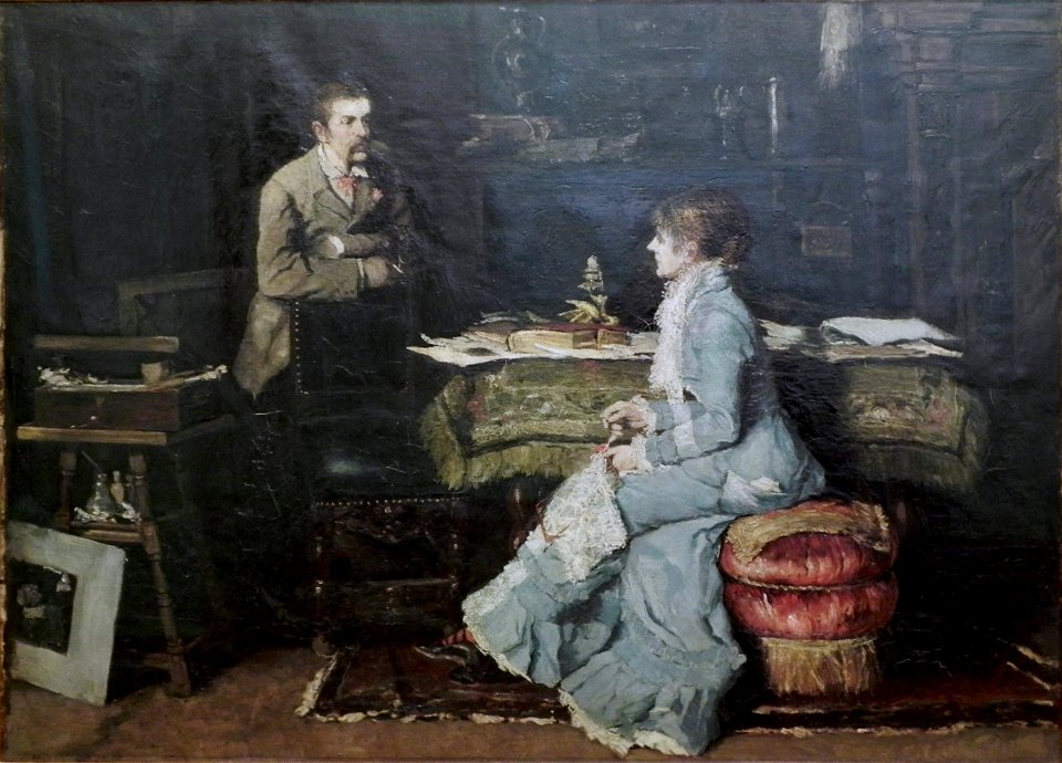 Fritz v Uhde Atelier m Ehefrau